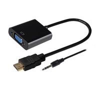 Maplin Adaptador HDMI a VGA Hembra con Conector de Audio de 3,5 mm, Soporte de 1080p, Compatible con PC, portátiles, Ultrabooks, Chromebooks, Raspberry Pi, Roku, PS3, Xbox y más