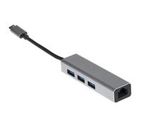 Maplin Adaptador USB C 4 en 1 con 3 Puertos USB-A 3.0 y Gigaport RJ45 para MacBook Air, MacBook Pro, DELL XPS, Lenovo ThinkPad y más