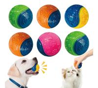 Mapneng 6 bolas para perros, bolas de goma duraderas chirriantes para perros, juguetes masticables indestructibles de alta durabilidad, juguetes ideales para juegos interactivos e higiene dental