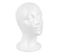 MapofBeauty Male Styrofoam Peluca Mannequin Jefe Foam Visualización Para Masks Hats Diy De Halloween Decoración (Blanco)