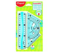 Mapped 244069 - 4 Pz - Mini Kit, Transportador de ángulos, cuadrados y líneas