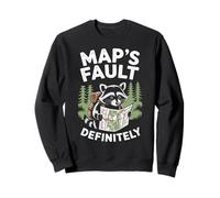 Map's Fault Definitivamente Divertido Senderismo Mapache Excursionista al Aire Libre Sudadera