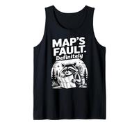 Map's Fault Definitivamente Senderismo Broma Mapache Divertido Caminante Camiseta sin Mangas