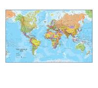 Maps International - Mapa del mundo gigante, póster político con el mapa del mundo, plastificado - 201 x 116,5 cm