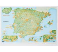 Maps International Póster de mapa de golf de España y Portugal, regalo para golfistas, 42 x 30 cm