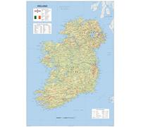 MAPS Mapa físico detallado de Irlanda Tamaño A2-42 x 59,4 cm Papel laminado
