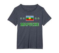 mapuche Camiseta, Mujer Tallas Grandes, Azul Jaspeado, 3XL Grande