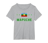 mapuche Camiseta, Mujer Tallas Grandes, Gris Jaspeado, 3XL Grande
