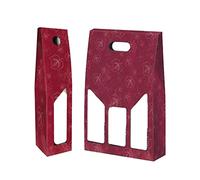 MAQA 1 pc Caja portabotellas de cartón, bolsas portabotellas caja de regalo para 1-3 botellas hojas gráficas 1 Bottiglia