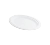 MAQA 50 pz Bandeja plana en pulpa de celulosa, bandeja ovalada 26x20 H 2 cm, bandejas planas biodegradables 100% compostables, bandejas planas bio desechables 1