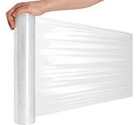 MAQA Rollo de film transparente para embalaje 200 mt, film estirable transparente 23 my, celofán estirable para mudanzas