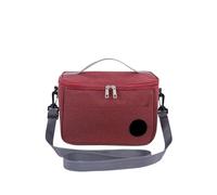 MAQDDO 1PCS Capacity Hand-held With Shoulder Strap Insulated Bag, Lunch Box, Thickened Waterproof Para Trabajo(Dark red)