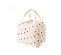 MAQDDO 1pcs Floral Corduroy Lunch Bag Printed Food Handbags Portable Thermal Box Waterproof Office Cooler Ice Insulated Case Para Trabajo(Color 7)