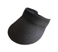 MAQDDO 2 Uds Sombrero De Visera Paja ala Ancha for Mujer Gorra Superior Vacía Ajustable for Viajes En La Playa Y Actividades Verano Al Aire Libre para Viajes(Black)