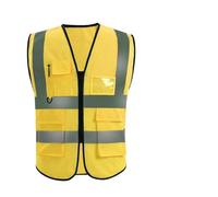MAQDDO 3pcs Summer Nighttime Multi Pocket Reflective Protective Clothing Coat Safe Structure Traffic Hygiene Garden Architecture Para Correr(Gold)