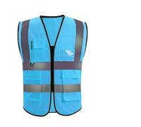 MAQDDO 3pcs Summer Nighttime Multi Pocket Reflective Protective Clothing Coat Safe Structure Traffic Hygiene Garden Architecture Para Correr(Blue)