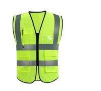 MAQDDO 3pcs Summer Nighttime Multi Pocket Reflective Protective Clothing Coat Safe Structure Traffic Hygiene Garden Architecture Para Correr(Green)
