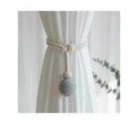 MAQDDO 4Pcs Handmade Cotton Rope Curtain Tieback with Wooden Bead & Knotted Ball Strap For Organization para Cortinas(Green)