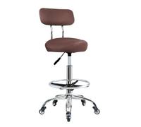 MAQDDO Backrest Lift Swivel Chair Pulley Kitchen Cook Barber Saddle Stool Cosmetic Aesthetic Master para Doméstico(Brown,L)