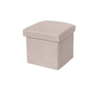 MAQDDO Caja de Almacenamiento for Asiento, puf Lino, práctica, Fuerte Capacidad Carga, Taburete Plegable Simple Multifuncional, for el hogar y la Oficina para Inicio(Beige,50 cm)