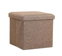 MAQDDO Caja de Almacenamiento Plegable, Asiento Lino, práctico, Fuerte Capacidad Carga, Taburete Simple Multifuncional for el hogar y la Oficina para Inicio(Coffee,30X30X30cm)