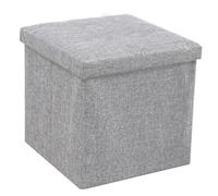 MAQDDO Caja de Almacenamiento Plegable Multifuncional, Banco Tela Gran Capacidad, Taburete reposapiés con Asiento Acolchado para Inicio(Silver Gray)