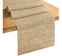 MAQDDO Camino de Mesa arpillera Yute Natural Estilo Granja, Camino rústico Acción Gracias for decoración del hogar y el Comedor para Mesa(30x220cm,Style A)