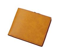 MAQDDO Carteras Cortas for Hombre, Tarjetero, Cartera Masculina clásica con Bolsillo Monedas, sin Cremallera, monederos Delgados para Hombre(Yellow)