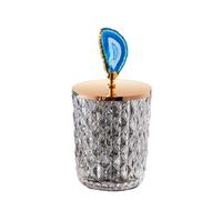 MAQDDO Frascos de Vidrio, Tarro de Almacenamiento con Tapas, Bote de Cristal Decorativo for Dulces, Almacenamiento de té for el hogar para Chuches(Blue-Middle)