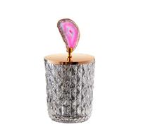 MAQDDO Frascos de Vidrio, Tarro de Almacenamiento con Tapas, Bote de Cristal Decorativo for Dulces, Almacenamiento de té for el hogar para Chuches(Pink-Large)