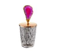 MAQDDO Frascos de Vidrio, Tarro de Almacenamiento con Tapas, Bote de Cristal Decorativo for Dulces, Almacenamiento de té for el hogar para Chuches(Pink-Small)