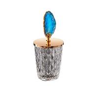 MAQDDO Frascos de Vidrio, Tarro de Almacenamiento con Tapas, Bote de Cristal Decorativo for Dulces, Almacenamiento de té for el hogar para Chuches(Blue-Small)