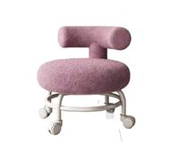 MAQDDO Hallway Small Footrest Home Universal Wheeled Pulley Low Stool Mobile Vanity Chair Interior Office Living Room Furniture para Doméstico(Purple 37x30x45cm)