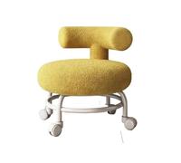 MAQDDO Hallway Small Footrest Home Universal Wheeled Pulley Low Stool Mobile Vanity Chair Interior Office Living Room Furniture para Doméstico(Yellow 37x30x45cm)