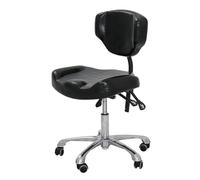 MAQDDO Hydraulic Tattoo Chair & Rolling Saddle Stool Adjustable Swivel with Wheels Backrest For SPA, Barber Use para Doméstico(Color 1)