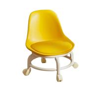 MAQDDO Low Rolling Stool with Backrest Swivel Wheels Faux Leather Cushion Roller Seat Rotating Mini Chair Seating para Doméstico(Color1)