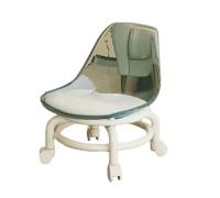 MAQDDO Low Rolling Stool with Backrest Swivel Wheels Faux Leather Cushion Roller Seat Rotating Mini Chair Seating para Doméstico(Color7)