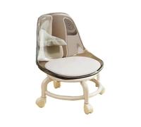 MAQDDO Low Rolling Stool with Backrest Swivel Wheels Faux Leather Cushion Roller Seat Rotating Mini Chair Seating para Doméstico(Color4)