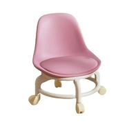 MAQDDO Low Rolling Stool with Backrest Swivel Wheels Faux Leather Cushion Roller Seat Rotating Mini Chair Seating para Doméstico(Color10)