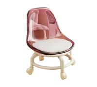 MAQDDO Low Rolling Stool with Backrest Swivel Wheels Faux Leather Cushion Roller Seat Rotating Mini Chair Seating para Doméstico(Color5)