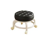 MAQDDO PU Leather Rolling Stool with Wheels - Portable Round Moistur Thickened Seat Cushion, Low Profile para Doméstico(Color 1)