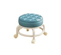MAQDDO PU Leather Rolling Stool with Wheels - Portable Round Moistur Thickened Seat Cushion, Low Profile para Doméstico(Color2)
