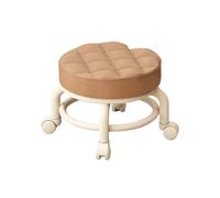 MAQDDO PU Leather Rolling Stool with Wheels - Portable Round Moistur Thickened Seat Cushion, Low Profile para Doméstico(Color4)