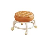 MAQDDO PU Leather Rolling Stool with Wheels - Portable Round Moistur Thickened Seat Cushion, Low Profile para Doméstico(Color6)