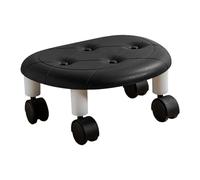 MAQDDO Round Low Rolling Stools Faux Leather Universal Wheel Stool High Weight Capacity Home Bedroom Living Room Small Roller Swivel para Doméstico