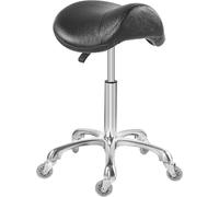 MAQDDO Silla del Taburete for el Corte salón Balneario Masaje, rodante con Las Ruedas de Altura Ajustable para Doméstico(Black)