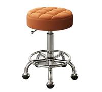 MAQDDO Silla Master for salón de Belleza, Taburete peluquería con Respaldo y Ruedas, Giratorio, mobiliario Comercial para Doméstico(Silvery Orange)