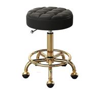 MAQDDO Silla Master for salón de Belleza, Taburete peluquería con Respaldo y Ruedas, Giratorio, mobiliario Comercial para Doméstico(Golden Black)