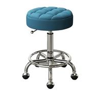 MAQDDO Silla Master for salón de Belleza, Taburete peluquería con Respaldo y Ruedas, Giratorio, mobiliario Comercial para Doméstico(Silvery Dark Blue)