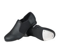 MAQDDO Zapatos de Baile de claqué Unisex de Piel sintética sin Cordones for Mujeres y Hombres Zapatos de Baile Latino for Hombres para Fiestas De Baile(Black,10)